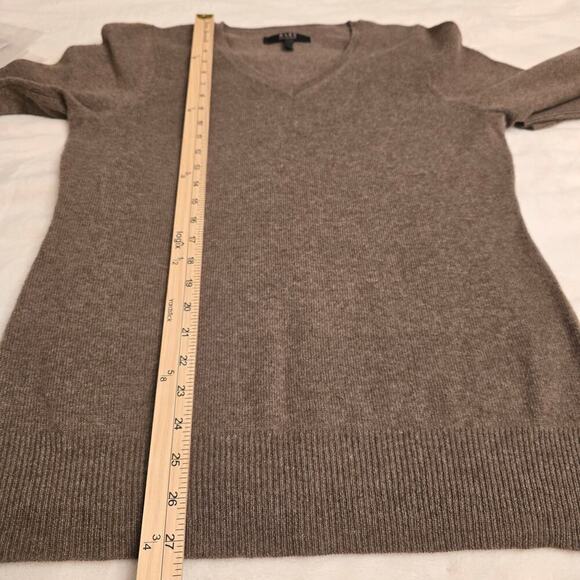 Alex Marie Cashmere Sweater Brown V-Neck Sz L Timeless Minimalist QuietLuxury - Picture 6 of 7